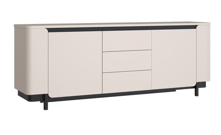 Sideboard Venedig in Sand, seitliche Ansicht