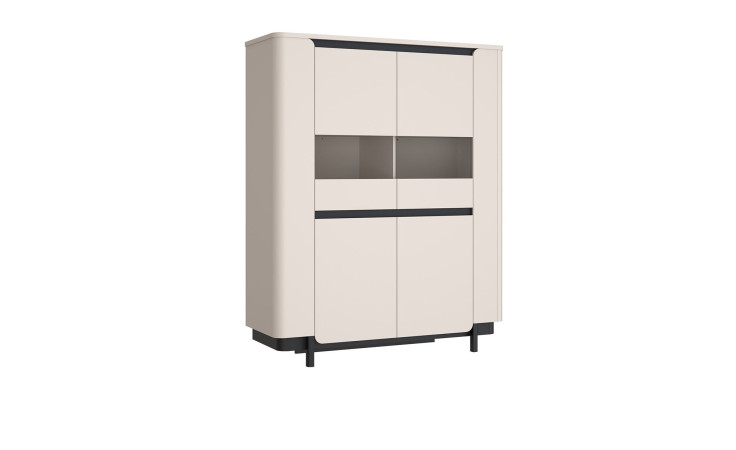 Highboard Venedig 2 Drehtüren mit Glaselementen