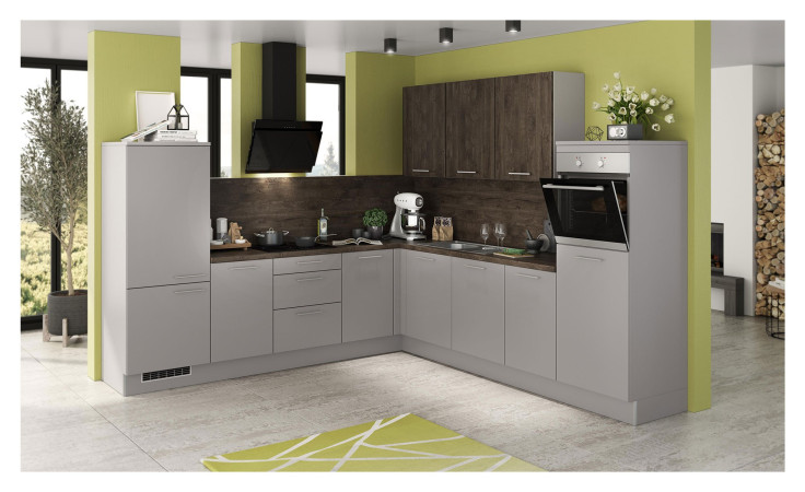 artego Küche Turin Artwood Arktisgrau Eiche Tabak NB