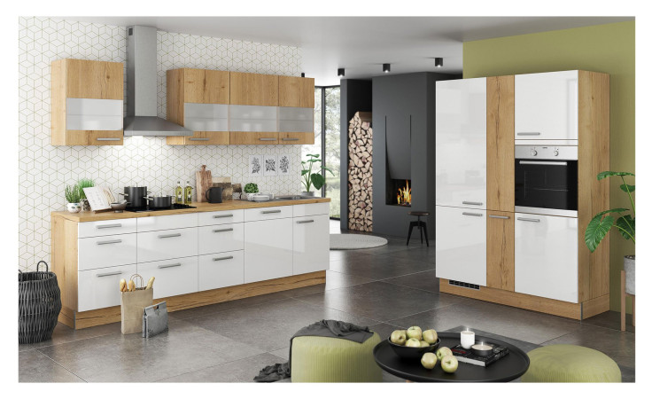 artego Küche Eco Trentino Weiss Eiche Goldbraun Nachbildung