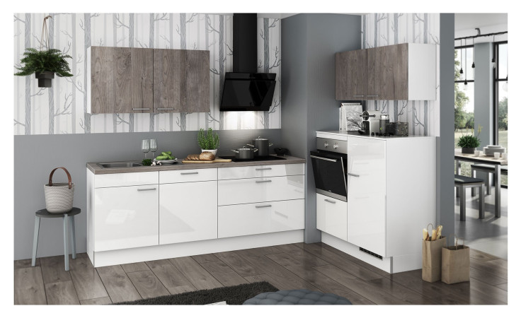 artego Küche ECO / ARTWOOD Alpinweiß Silbereiche Nachbildung