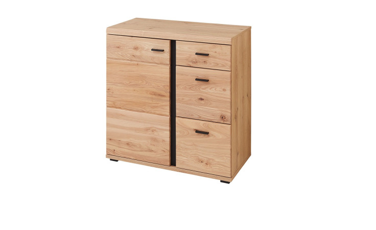 Kommode in Altesche massiv gebürstet und Old Artisan-Dekor, mit 1 Tür und 3 Schubladen