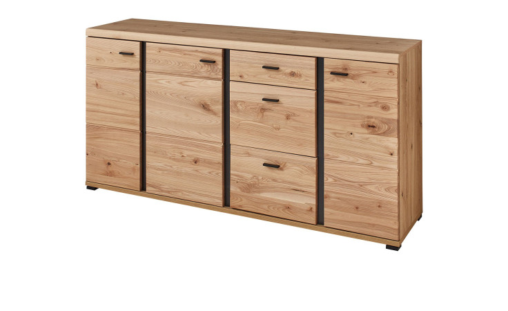 Kommode in Altesche massiv gebürstet und Old Artisan-Dekor, mit 3 Türen und 3 Schubladen