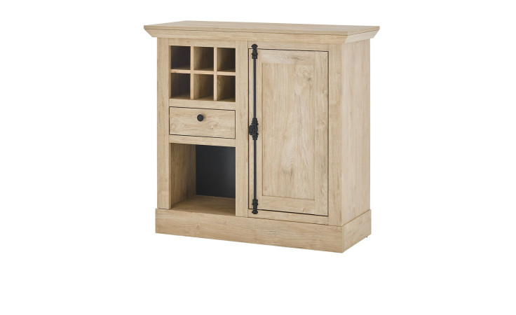 Kommode in Gold Harbour Oak mit Fächern, 1 Tür und 1 Schublade