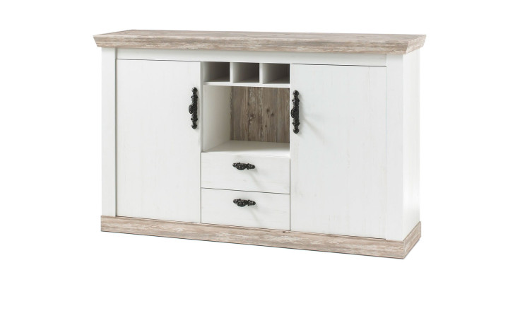 Sideboard Flores in Pinie Weiß in Absetzung Oslo Pinie