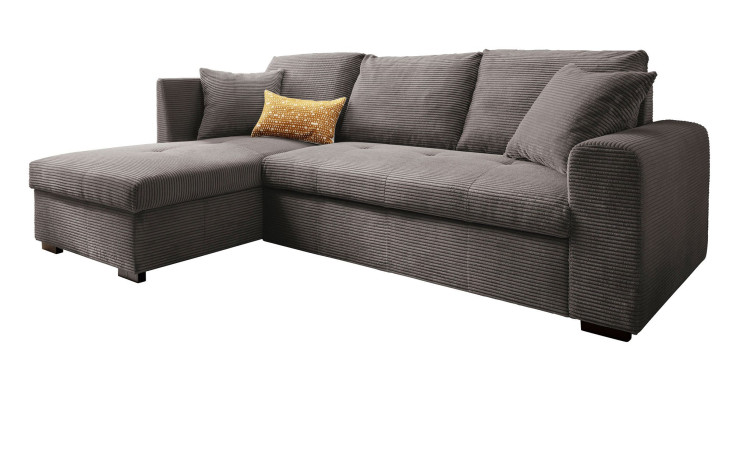 Wohnlandschaft Leon mit Ottomane links in ash (aschgrau)