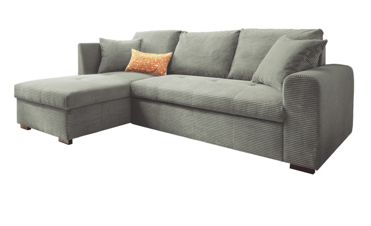 Wohnlandschaft Leon mit Ottomane links in sage (graugrün)