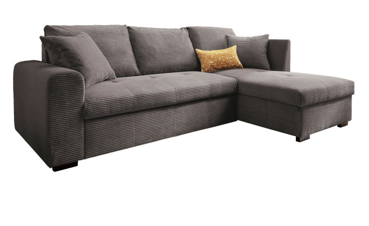 Wohnlandschaft Leon mit Ottomane rechts in der Farbe ash