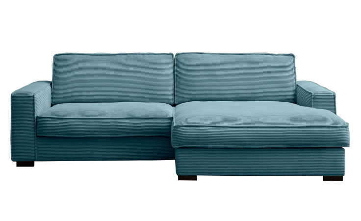 Wohnlandschaft Holly in einem Türkisblauen Cordstoff bezoegn