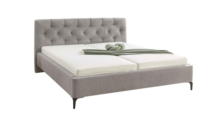 Polsterbett Lucy mit einem Bezug in der Farbe Hellgrau