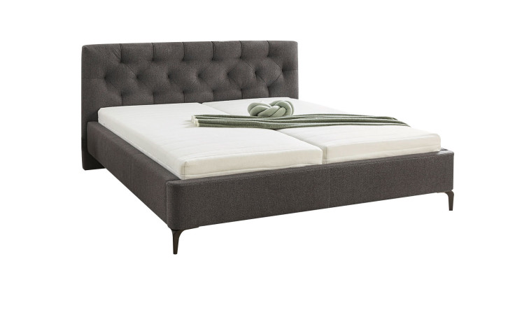 Polsterbett Lucy mit einem Bezug in der Farbe Grau/Braun