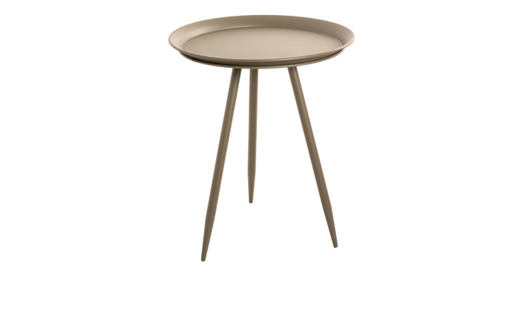 Beistelltisch Hardy 2 mit rundem Tablett-Tischplatte und drei schlanken Beinen