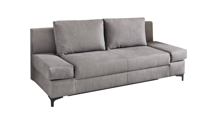 Schlafsofa Patty mit einem Bezug aus hellgrauer Mikrofaser