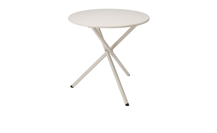 Beistelltisch in creme aus robustem Stahl, klappbar