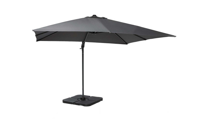 Sonnenschirm-Komplettset Roman / Napoli in Anthrazit und Grau