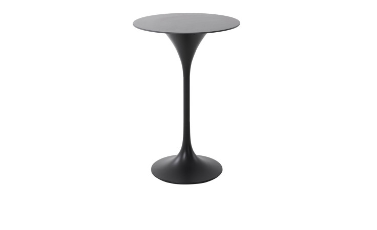 Bartisch Cliff mit runder Platte aus gesintertem Stein, Gestell Aluminium