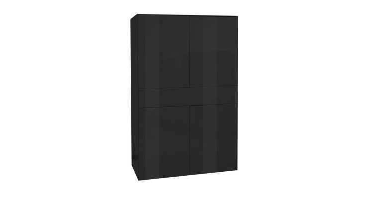 Highboard Couleur in der Farbe Schwarz ohne Füße, Schrägansicht