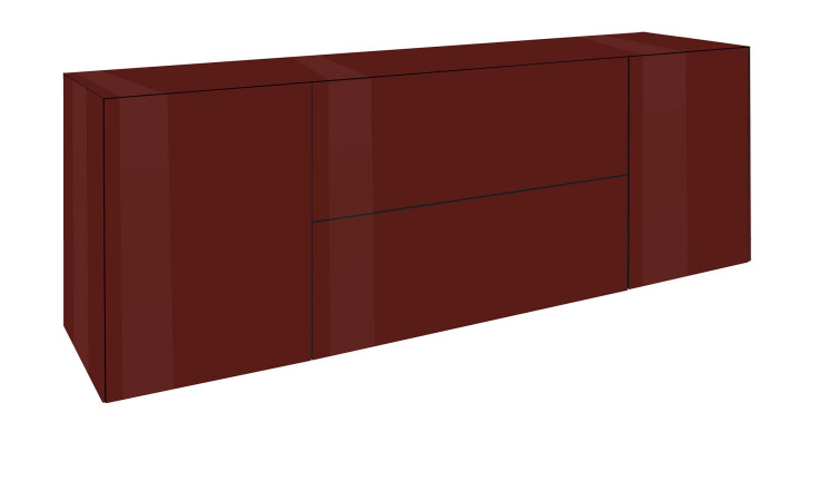 Lowboard Couleur in der Farbe Bordeaux, Schrägansicht