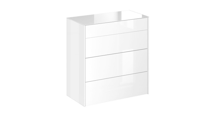 Kommode Couleur in der Farbe Ice White, Schrägansicht