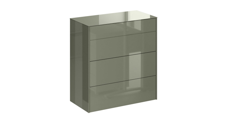 Kommode Couleur in der Farbe Olivgrün, Schrägansicht