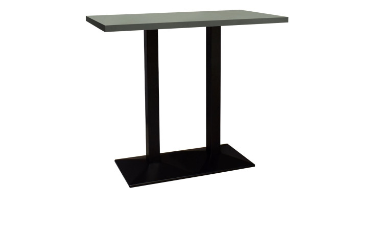 Tisch Biblis-System mit einer Tischplatte in Pine Green matt und einem Säulenfuß in schwarz.