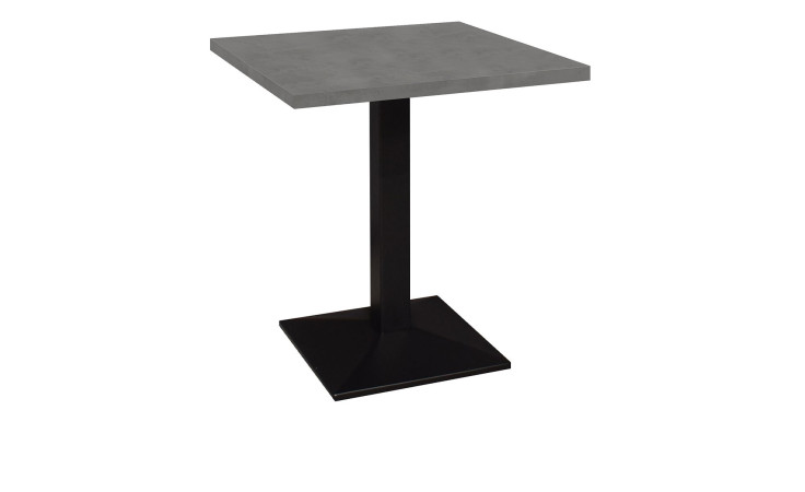 Tisch Biblis-System mit einer Tischplatte in Graphit und einem Säülenfuß in schwarz.