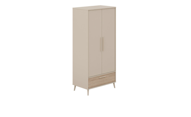 Kleiderschrank Eefje in Cashmere-Beige und einer Absetzung in Groovy-Oak