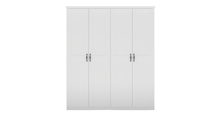 Drehtürenschrank Queen-Spin aus Holzwerkstoff in Alpinweiß.