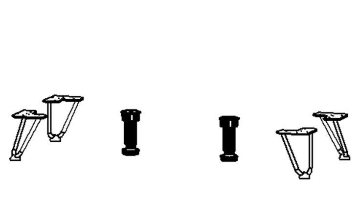 Füße 4er-Set Antigua in Grau-Metallic.