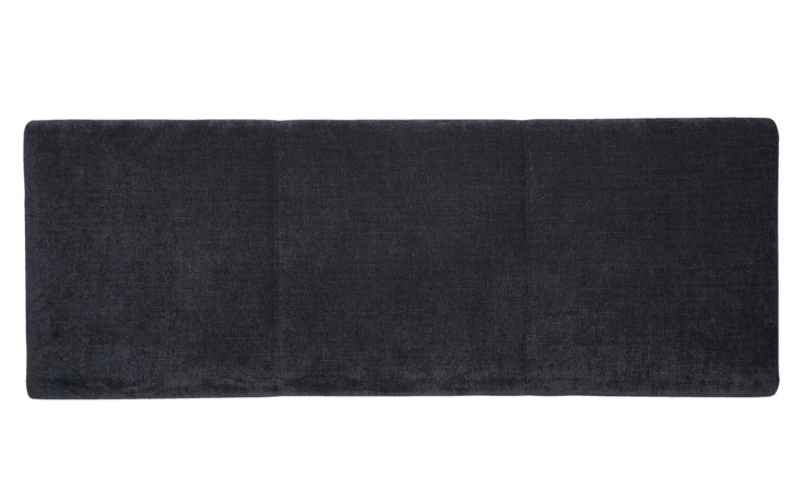 Polster-Kopfteil Antigua-Beds in einem grauen Bezugsstoff.