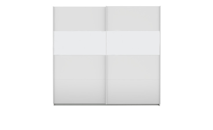 Schwebetürenschrank Queen aus Holzwerkstoff in Alpinweiß.