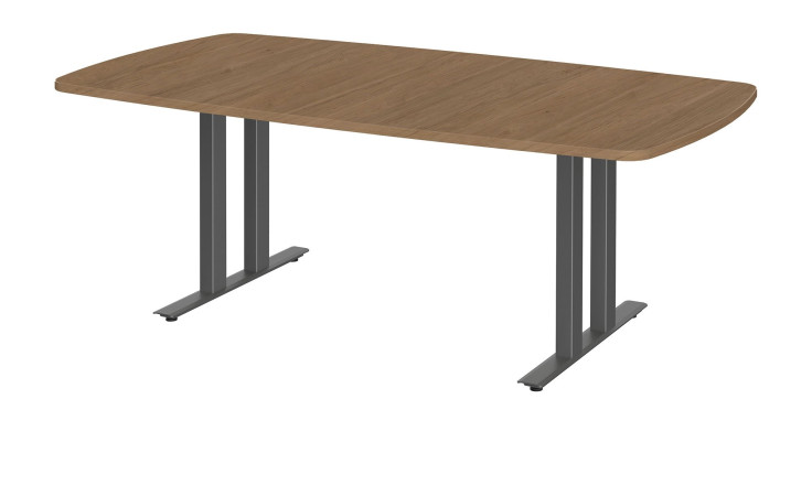 Konferenztisch Texas mit Tischplatte in Hickory Eiche Nachbildung, Gestell in Anthrazit