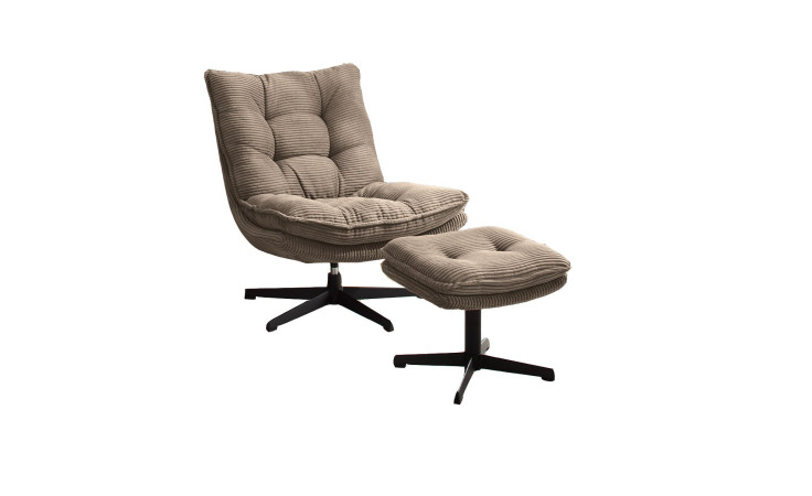 Relaxsessel Kairo mit Hocker in der Farbe taupe