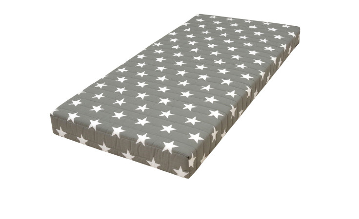 Federkern-Matratze Easydream FK 2000 90 x 200 cm H2 mit Bezug in Grau Sternen-Motiv