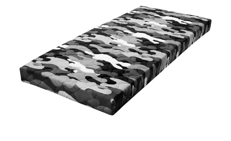 Federkern-Matratze Easydream FK 3000 H2 mit Bezug in Camouflage-Optik grau