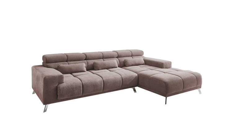 Komfort-Wohnlandschaft Salzburg in der Farbe Taupe. Ottomane auf der rechten Seite.