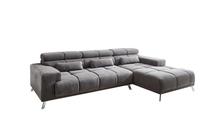 Komfort-Wohnlandschaft Salzburg in der Farbe Stone. Ottomane auf der rechten Seite.