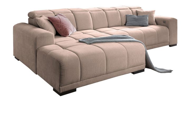 Wohnlandschaft Marbella in einem rosanen Bezugsstoff