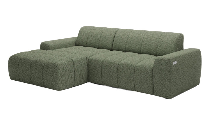 Wohnlandschaft Fakta Avelis in Grün mit motorischem Vorziehsitz