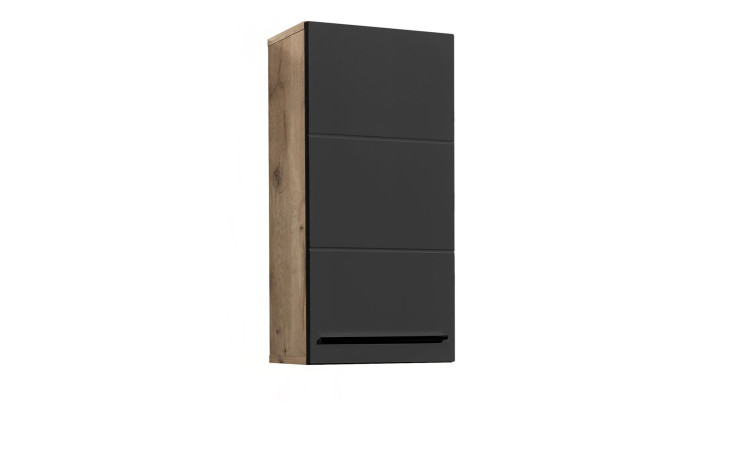 Hängeschrank Viona mit einer Front in Schwarz matt und einem Korpus in Viking Oak