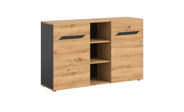 Sideboard Casper in der Farbe Artisan Eiche mt Absetzungen in Basalt Grau