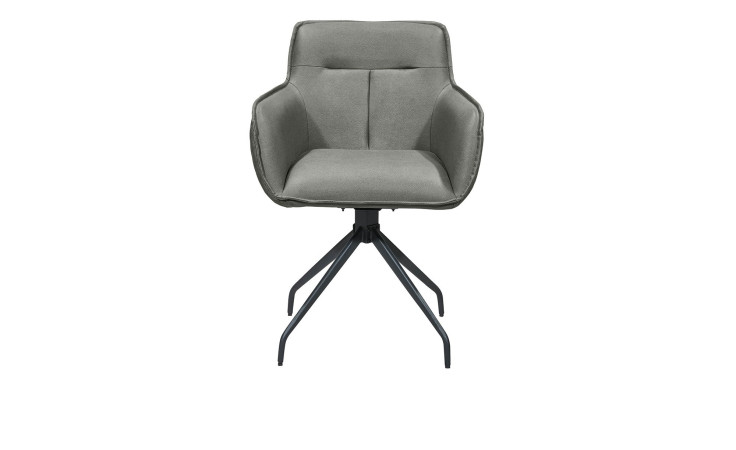 Armlehnstuhl Marbella mit einer Frontalansicht und einem anthraziten Stoff.