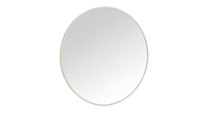 Rahmenspiegel Britt mit einem Rahmen in Sand aus Metall. Schräge Seitenansicht