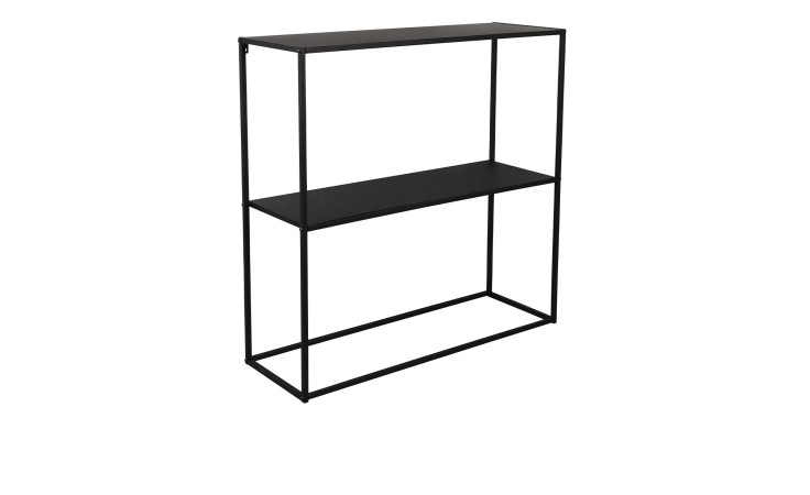 Konsolentisch Charlie in Schwarz aus Metall. Schräge Seitenansicht