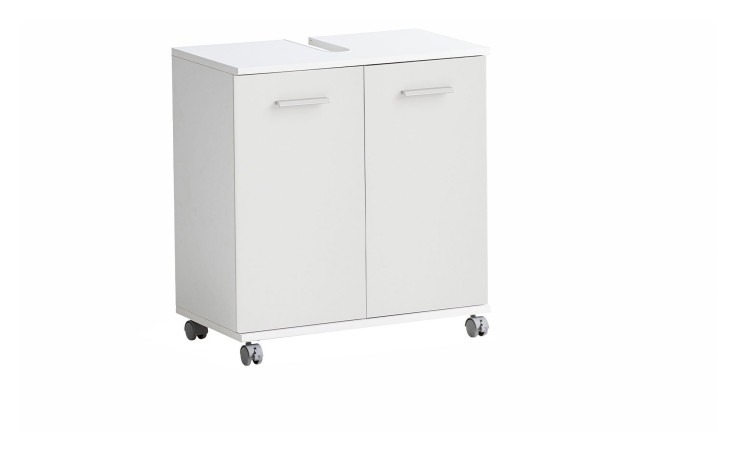 Waschbeckenunterschrank Pronto in der Farbe weiß, rollbar