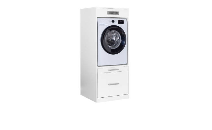 Geräteschrank Lifestyle in Weiß, mit ausziehbarer Ablagefläche