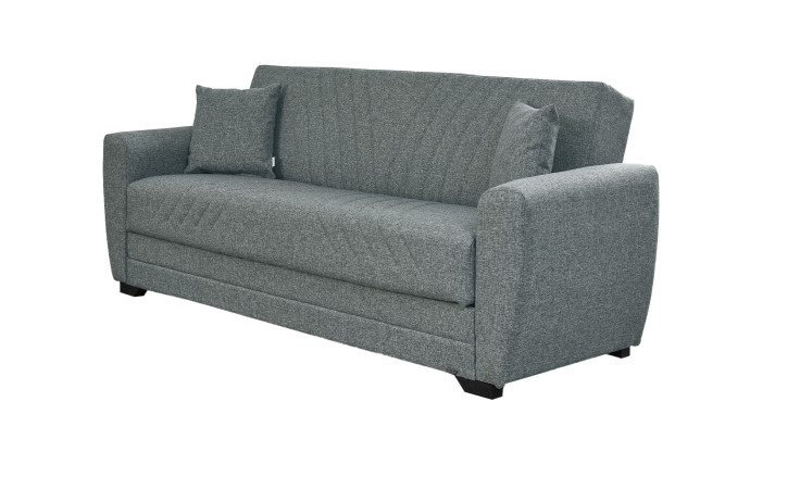 3-Sitzer-Sofa „Aiden“: grauer Stoffbezug, zwei Armlehnen, ein Sitzkissen; modernes Design mit perfekter Tiefe und Höhe für jeden Raum.