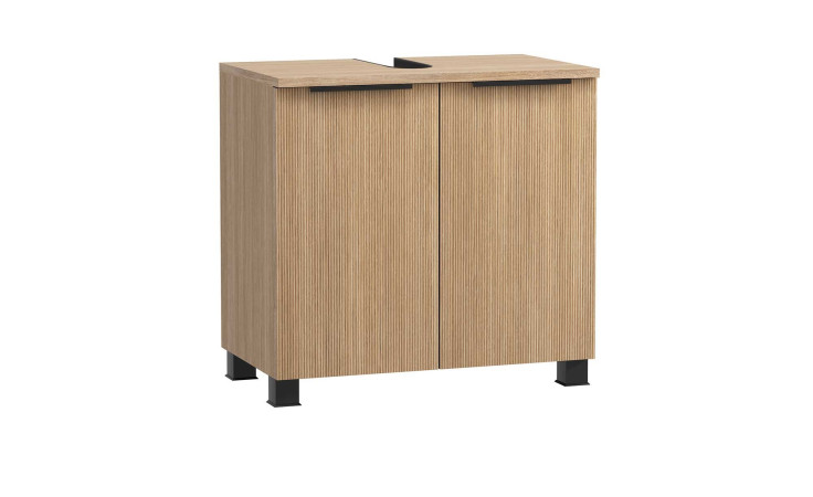 Waschbeckenunterschrank vito Menzo in der Farbausführung Tira Eiche hell mit 2 Türen