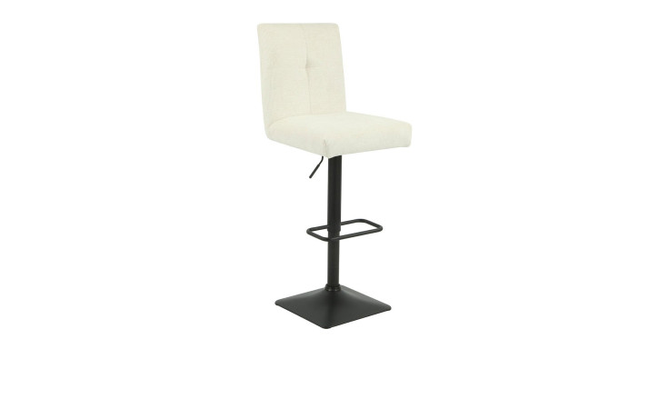 Barhocker LIV'IN SORICO H mit schwarzem Metall-Gestell, Eckiger Fuß, Sitzschale in der Farbe Beige von schräg seitlich vorne