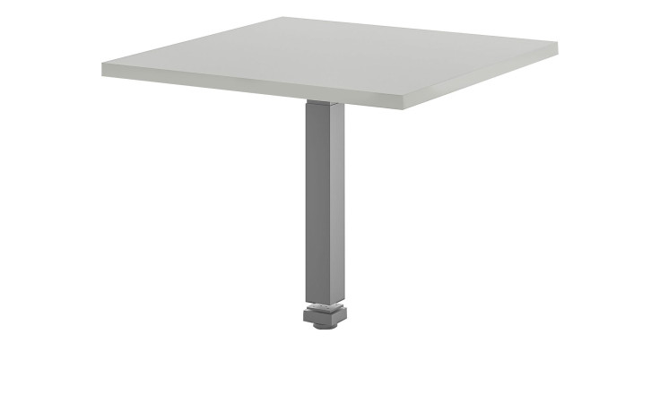 Ecktischplatte vito Vary im Dekor Kreidegrau matt und Gestell in Silber